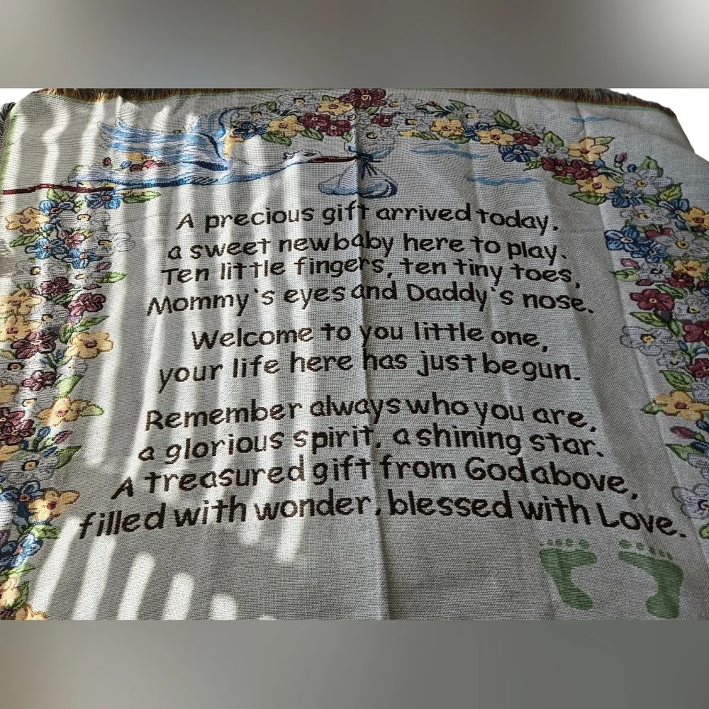 Floral Baby Blanket with Inspirational Message
